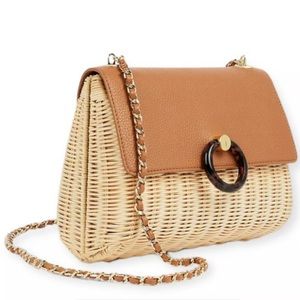 Ted Baker Janiya Straw Circle Lock Crossbody Bag
